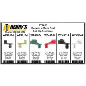 Domestic Door Rod End Clips Assortment