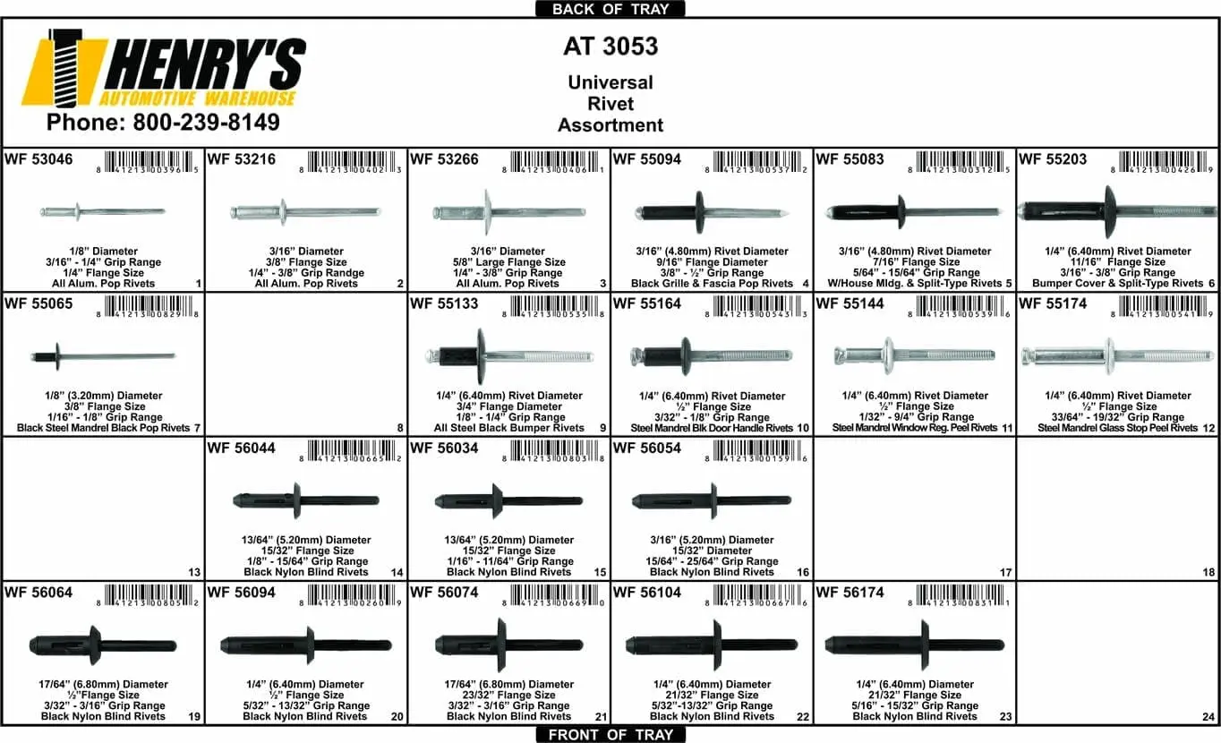 Assortment Tray Nylon Blind Rivets