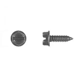 Hex Head Slotted Black License Plate Screw    Head WF