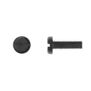 Pan Head Slotted Black Nylon License Screw