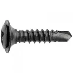 Screw Phillips Flat Washer Teks Point Black