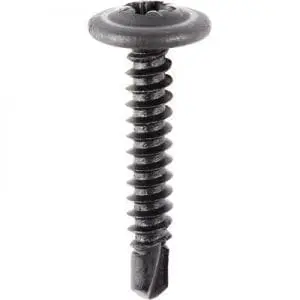 Screw Phillips Teks Drill Point Flat Washer Black