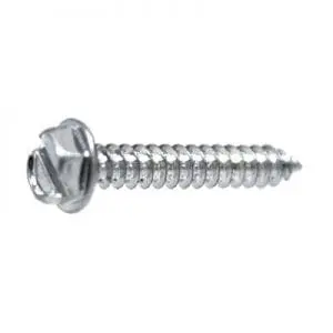 Tap Screw Hex Washer Slotted Head Zinc Plated WF