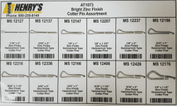 ASSORTMENT TRAY COTTER PINS 12 SIZES 375 PCS-AT1073