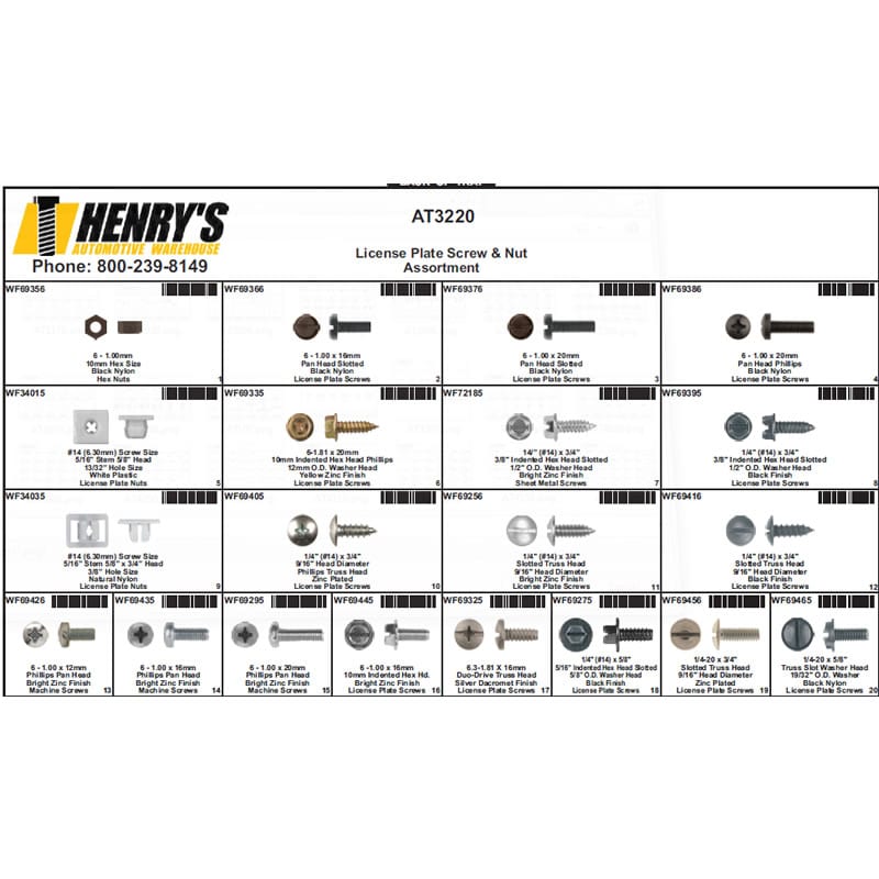 License Plate Screw and Nut Assortment