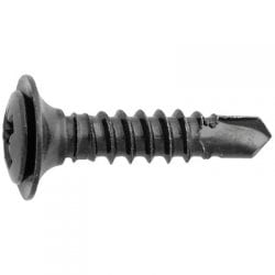 Screw Phillips Flat Washer Teks Point Black