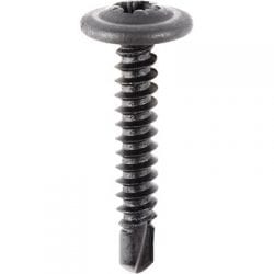 Screw Phillips Teks Drill Point Flat Washer Black