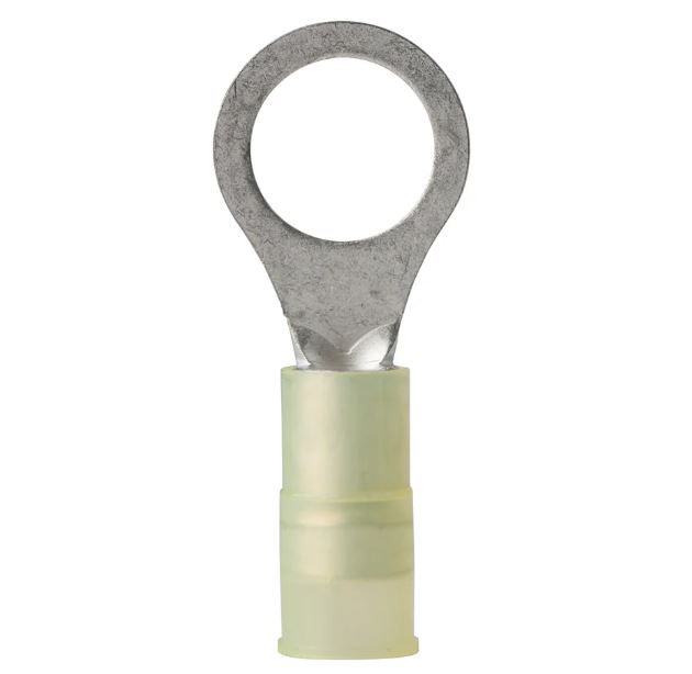 Yellow nylon ring tongue connector 3-8 10-12ga