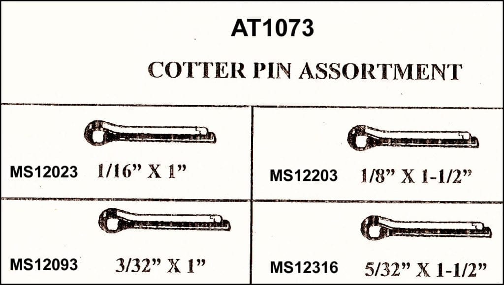 Assortment Tray Cotter Pins, 4 Sizes
