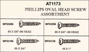 Assortment Tray Phillips Oval Head Screws