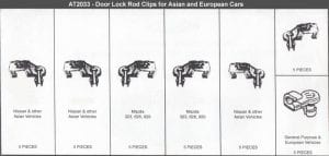 Assortment Tray Lock Rod Clips Asian and European