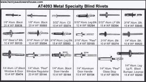 Assortment Tray Specialty Metal Rivets