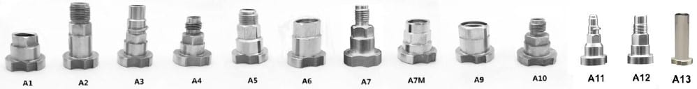 paint gun cup adapters list