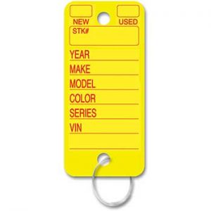 yellow key tag